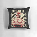 Thorkell the Tall from the anime and manga series Vinland Saga featured on a vintage-style decorative pillow.