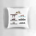 Thorpe Park coaster cars themed pillow featuring designs for the Hyperia and Nemesis roller coasters