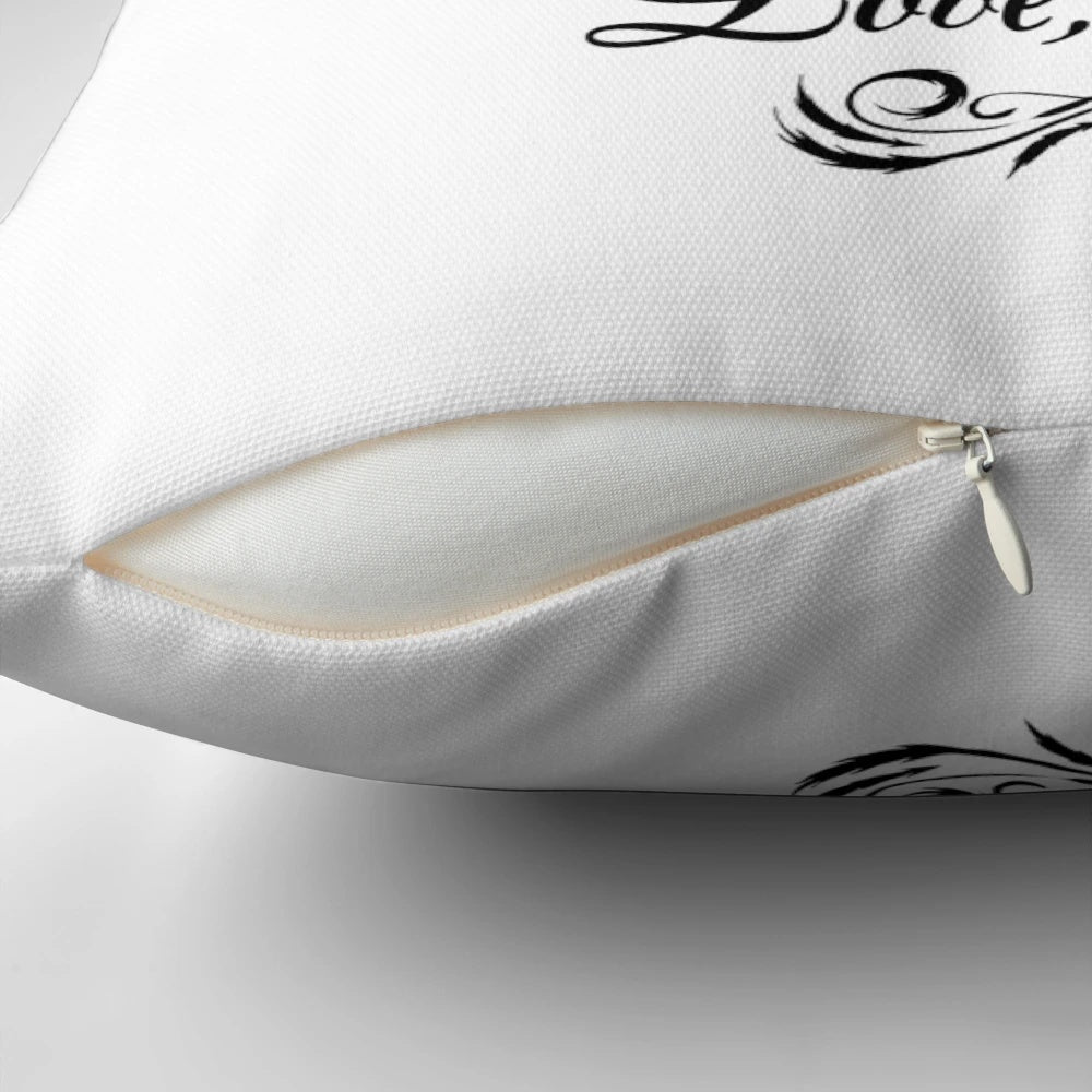 Plush pillow with heartfelt message for a daughter from her father