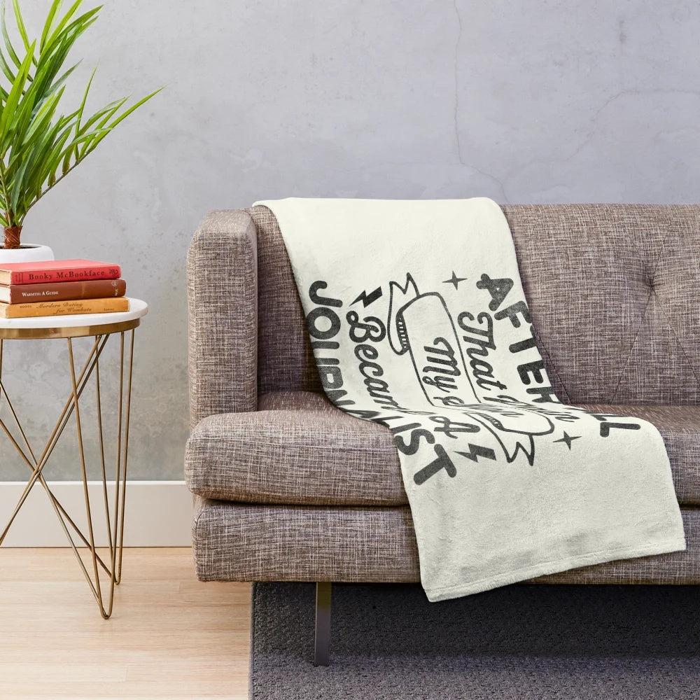 Plush blanket featuring a thoughtful design for a journalist son