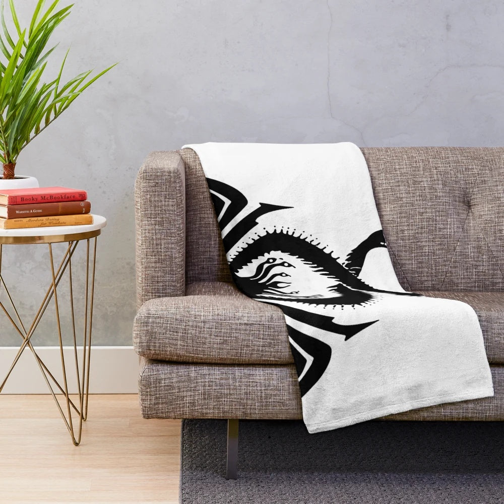 Thrawn's Chimaera Logo Inspired Plush Blanket featuring the iconic Imperial star destroyer design