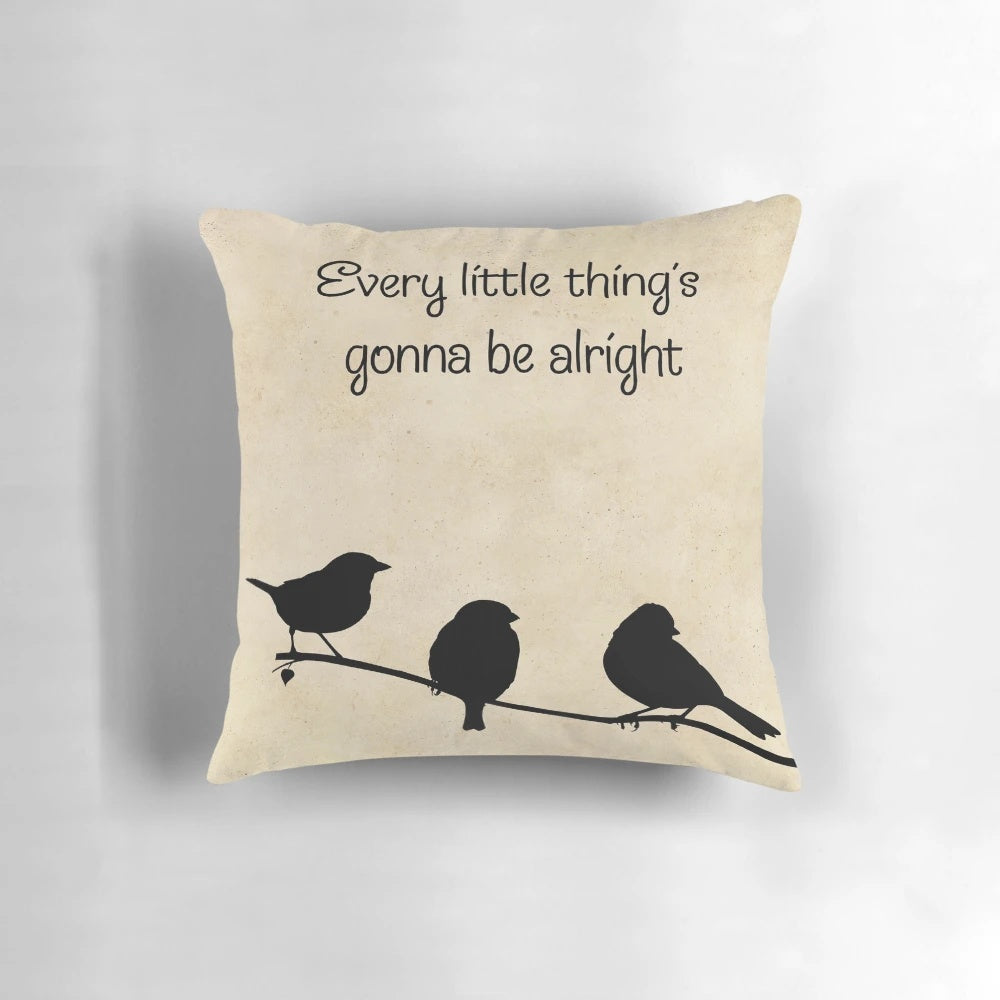 Three Little Birds Lyrics Pillow - Celebrate the Iconic Bob Marley Song