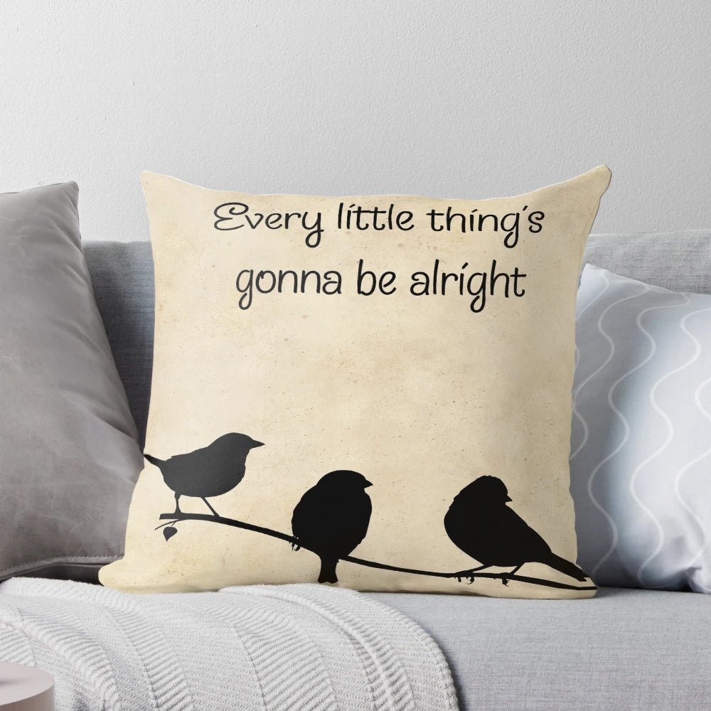 Three Little Birds Lyrics Pillow - Celebrate the Iconic Bob Marley Song