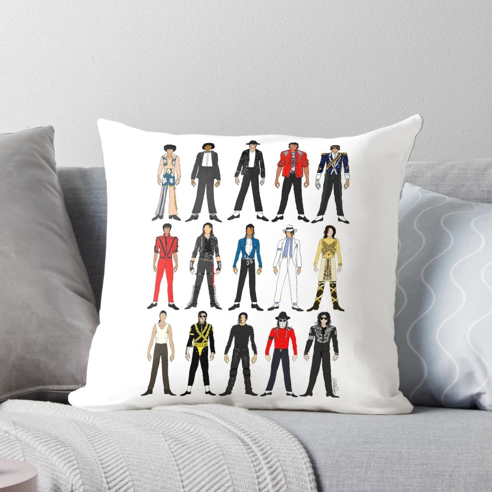 Pillow featuring a pop music fashion design inspired by thriller night and emo style.