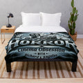 Horror cinema themed plush blanket with focus keyword