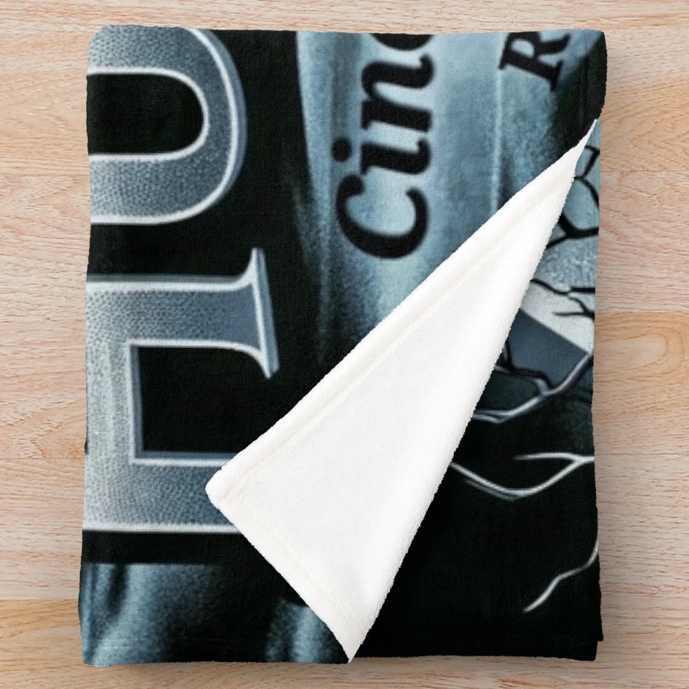 Horror cinema themed plush blanket with focus keyword