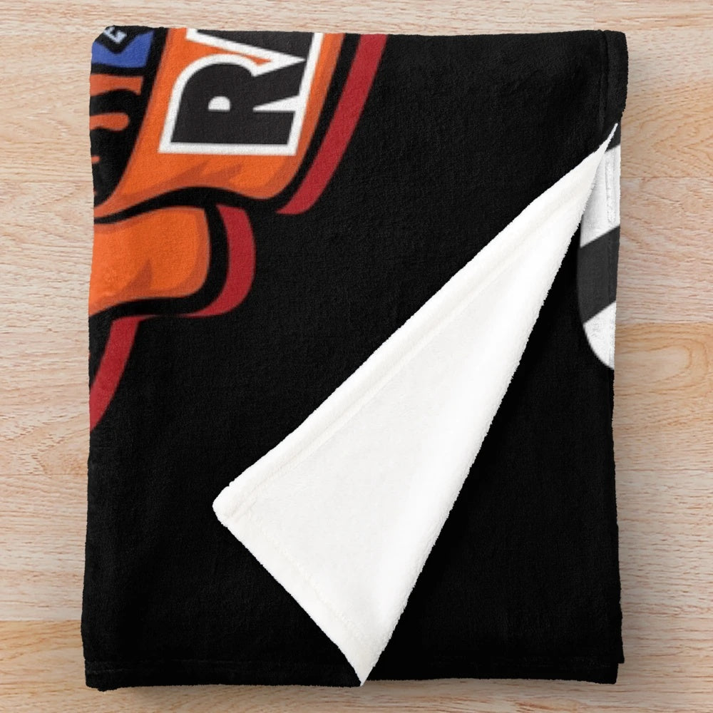 Motocross racing plush blanket featuring dirt bikes and riders