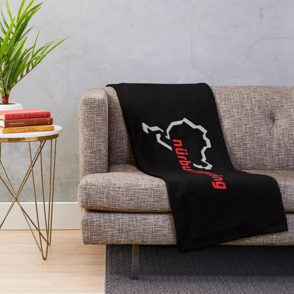 Nürburgring-themed plush blanket for racing fans