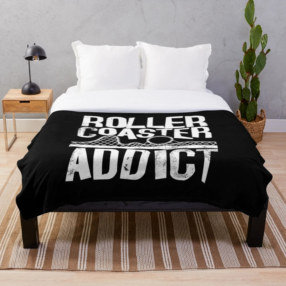 Roller coaster plush blanket for enthusiasts