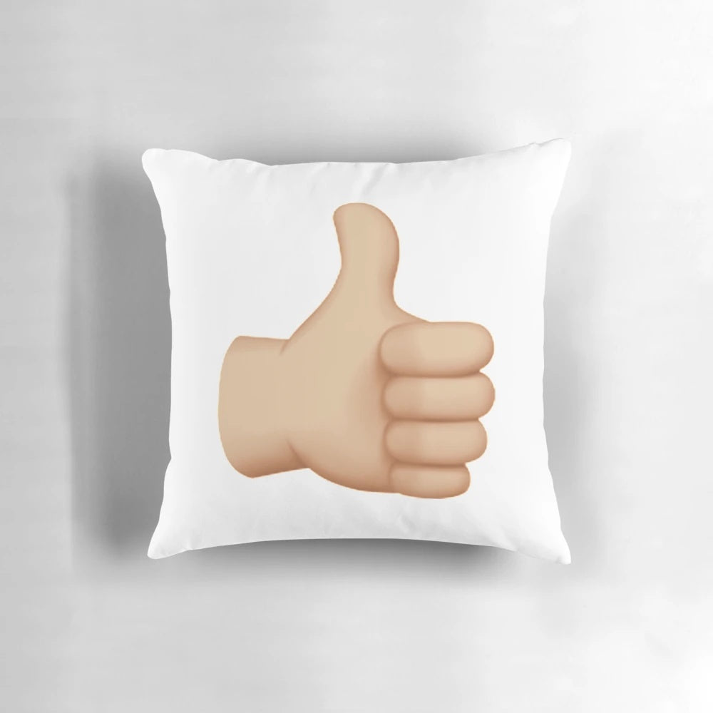 Colorful thumbs up emoji decorative throw pillow