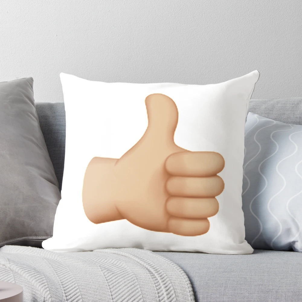 Colorful thumbs up emoji decorative throw pillow