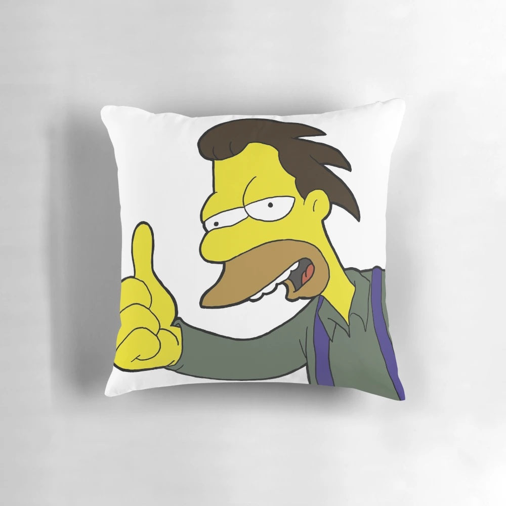 A pillow featuring the thumbs up meme of Lenny from The Simpsons.