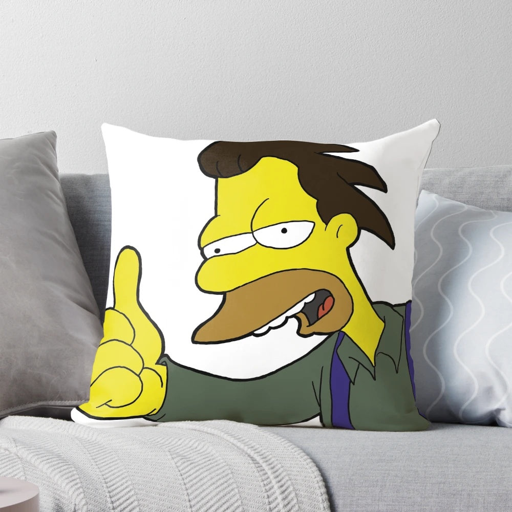 A pillow featuring the thumbs up meme of Lenny from The Simpsons.