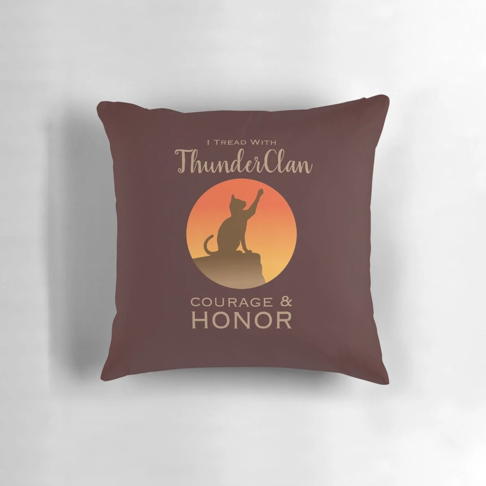 Thunderclan-inspired pillow featuring cat designs for animal lovers