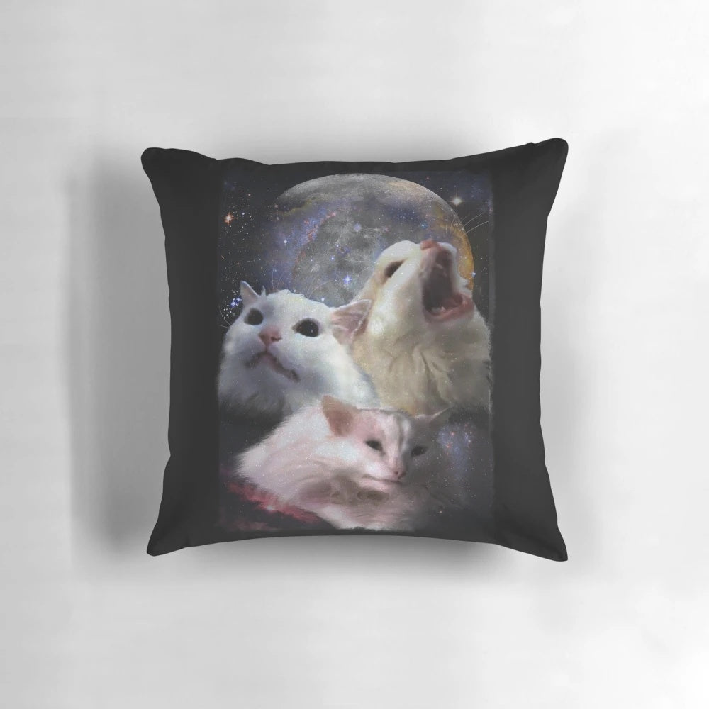 Thurston Moon Cats Pillow - Soft, plush pillow featuring the iconic screaming cat meme