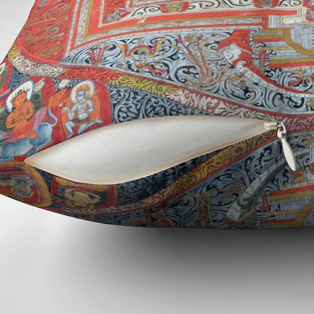 Manjushri Tibetan Buddhist Deity Mandala Thangka Reproduction Pillow
