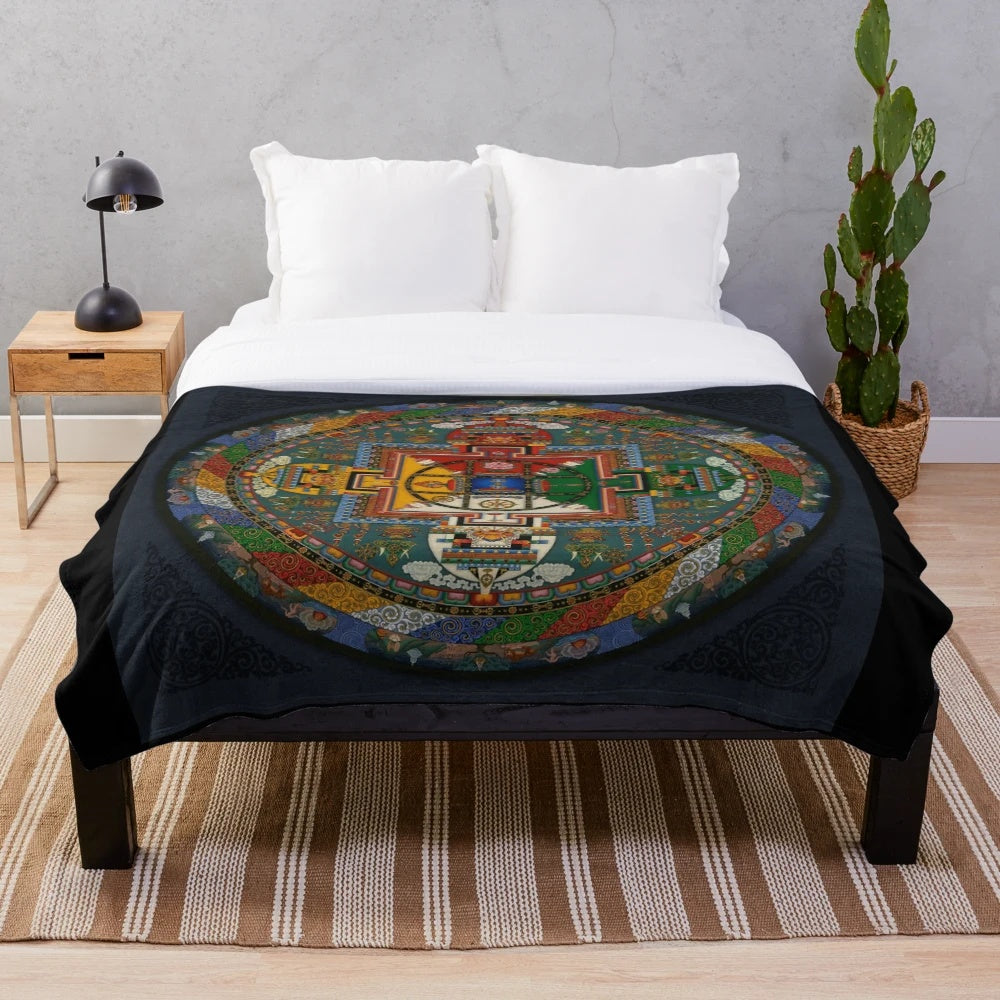 Mandala of Yamantaka Buddhist Plush Blanket