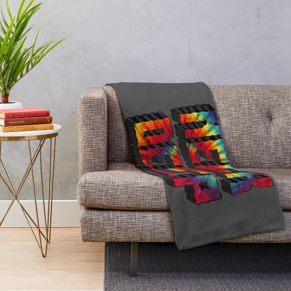 Tie Dye Plush Blanket inspired by Neck Deep, a UK pop punk band