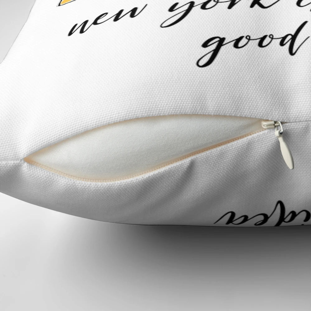 Tiffany-inspired pillow with Audrey Hepburn and New York City skyline design