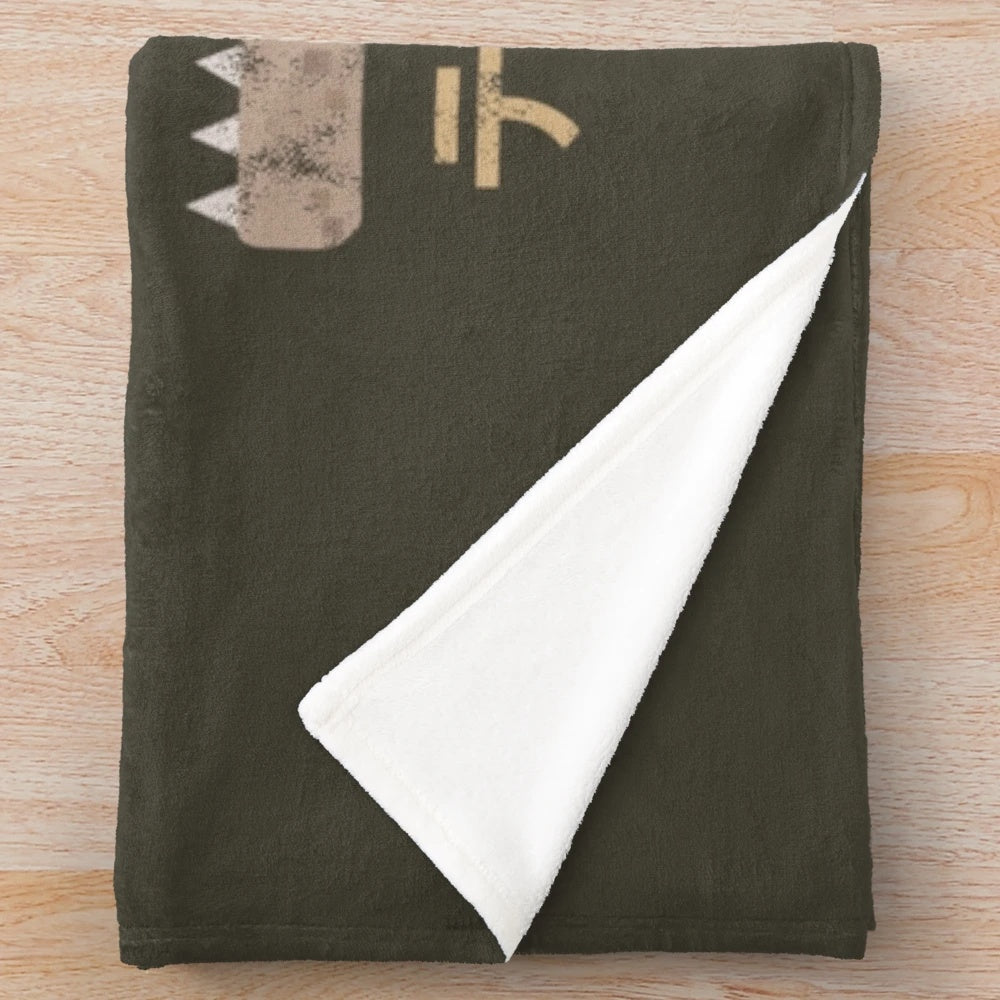 Tigrex Kanji Icon Plush Blanket featuring the iconic Monster Hunter World Iceborne boss