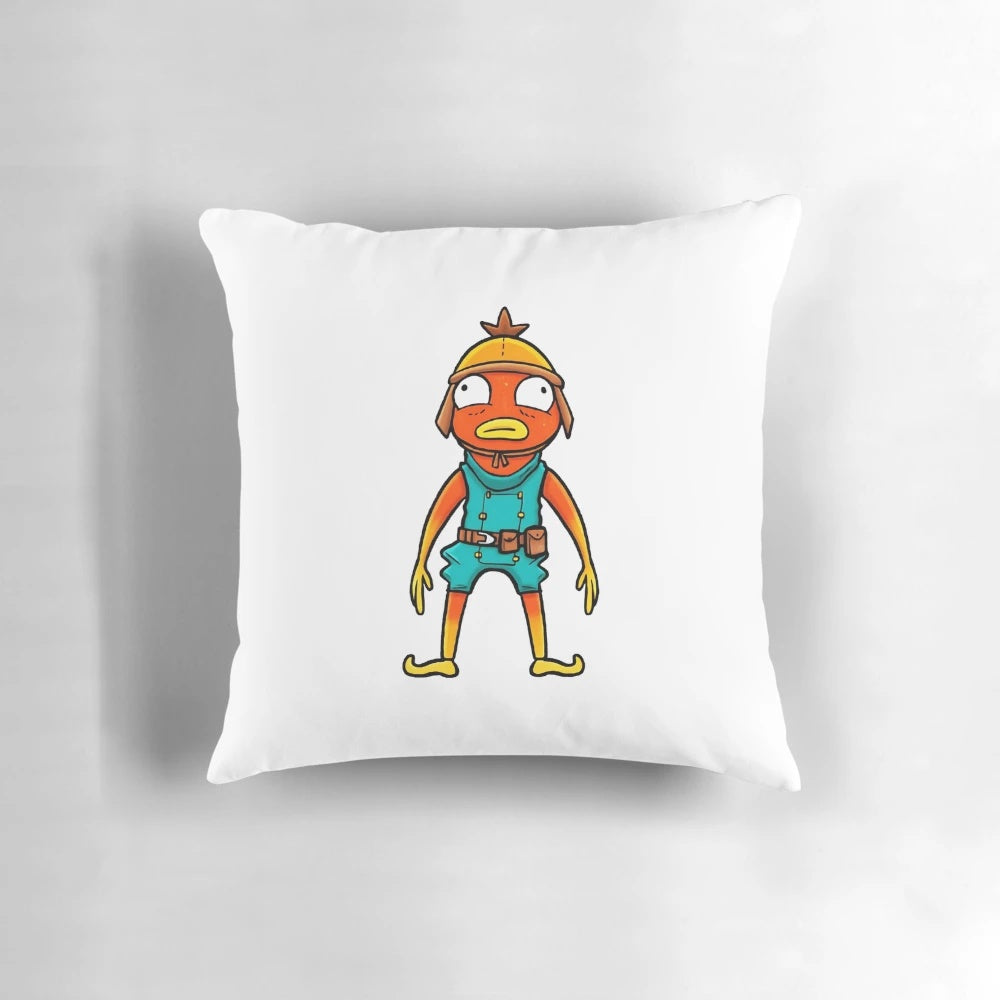 Soft, plush Tiko Fish Guy Pillow for gamers and gaming enthusiasts