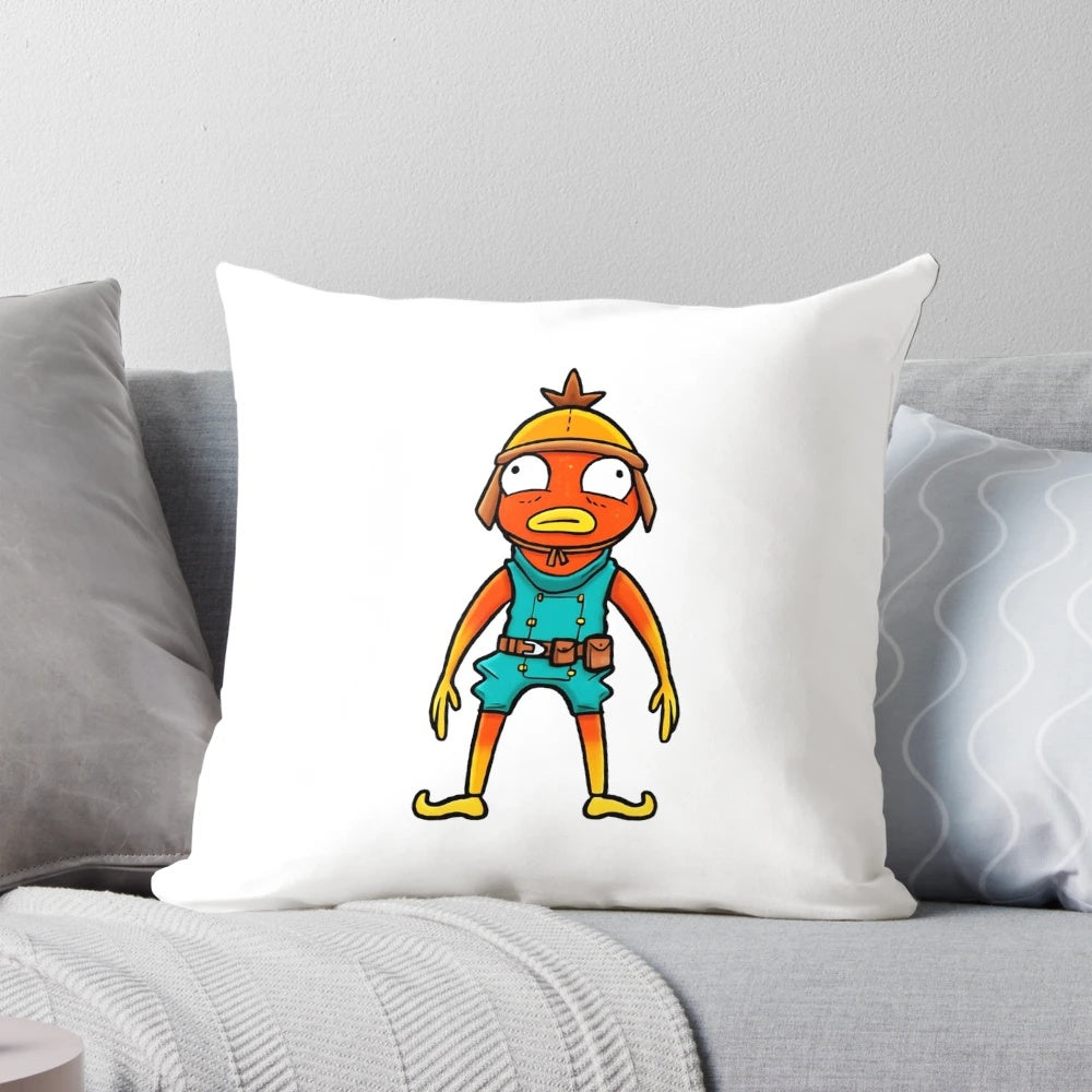Soft, plush Tiko Fish Guy Pillow for gamers and gaming enthusiasts