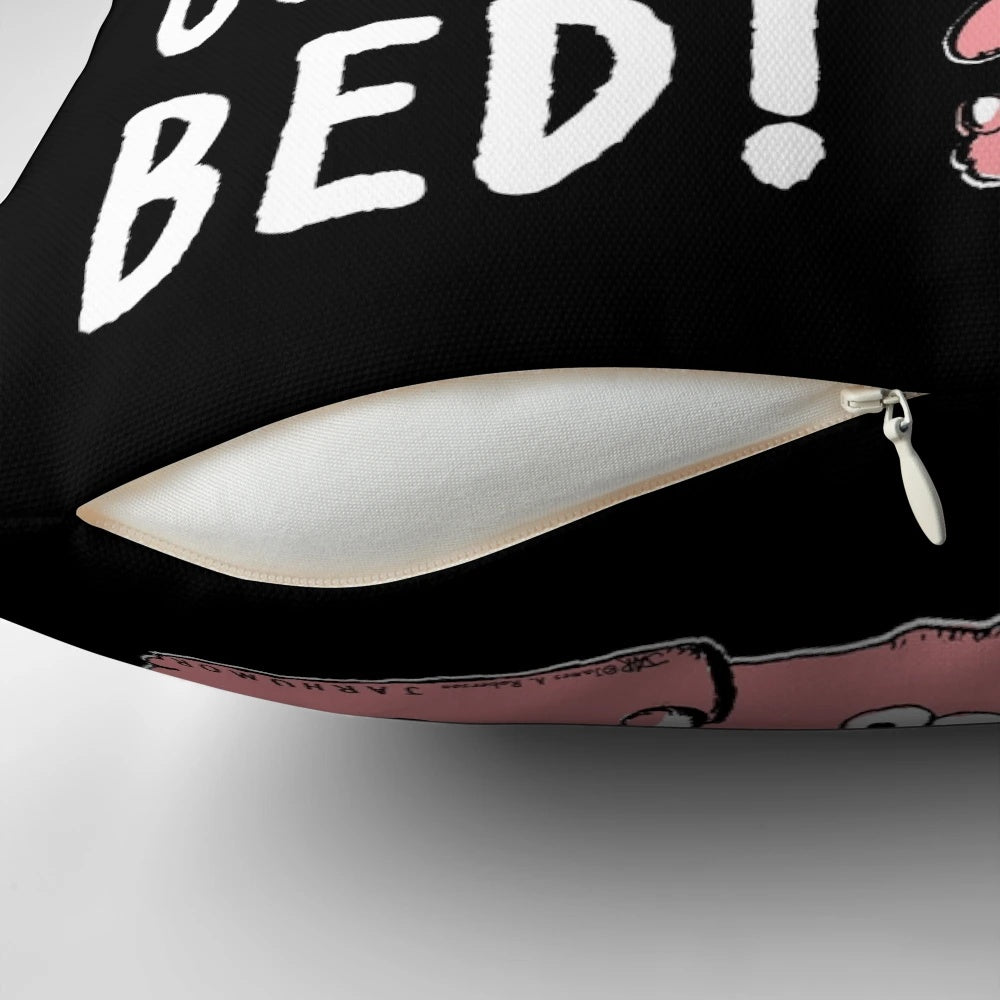 Time for Go to Bed Horror Comedy Pillow with cartoon and comic pop culture designs