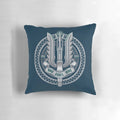A decorative pillow featuring a vector illustration of a sonic screwdriver, a classic symbol from the popular sci-fi TV series Doctor Who.