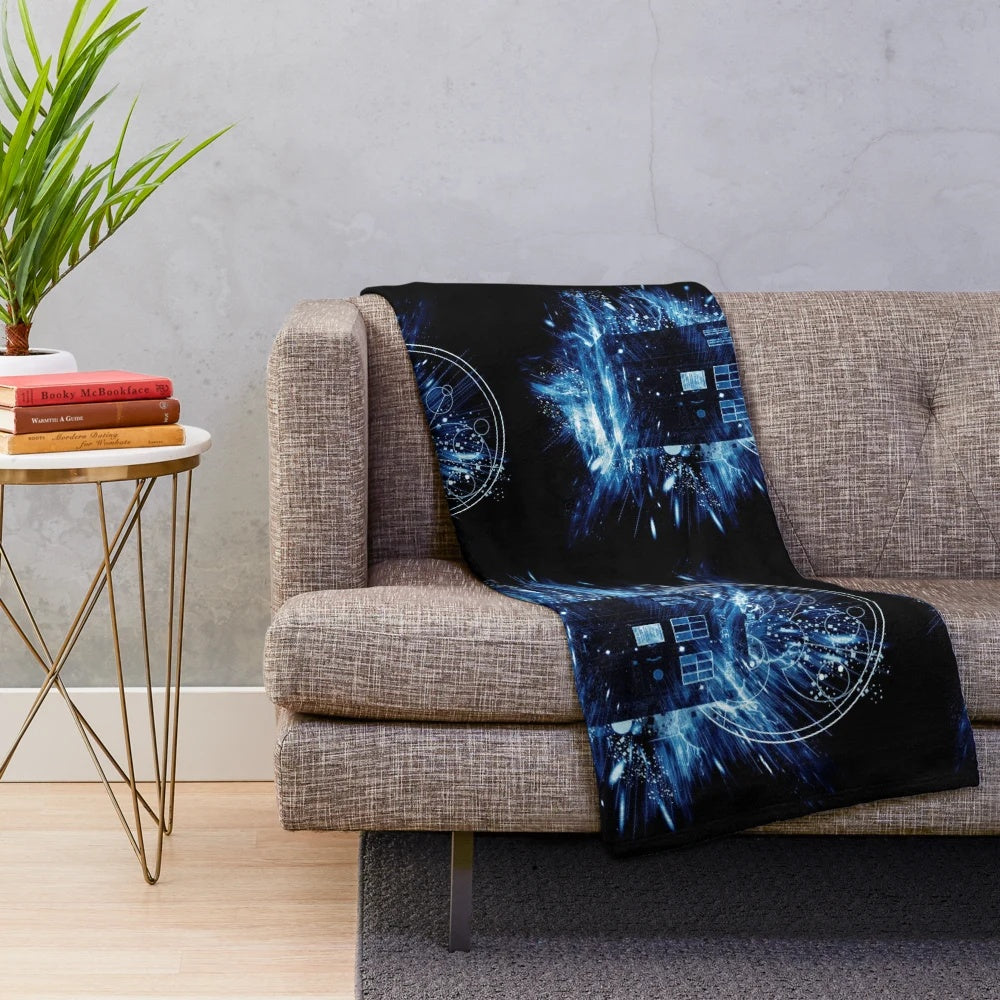 Time Storm Plush Blanket featuring the iconic TARDIS from Doctor Who