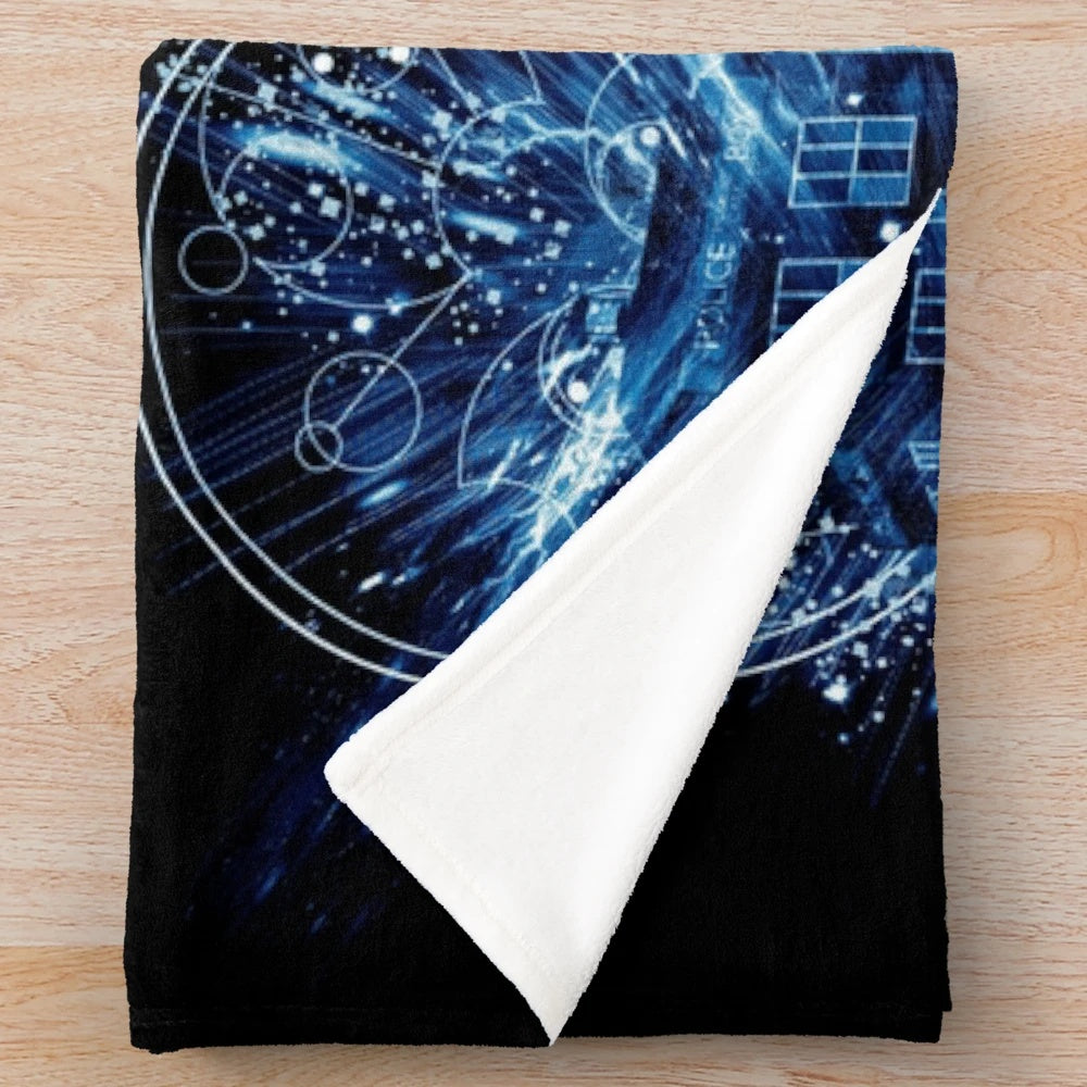 Time Storm Plush Blanket featuring the iconic TARDIS from Doctor Who