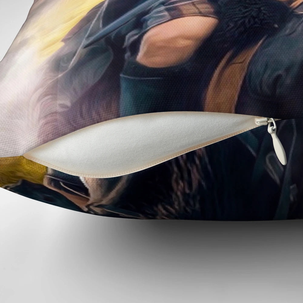 Time travel themed pillow with Outlander-inspired design