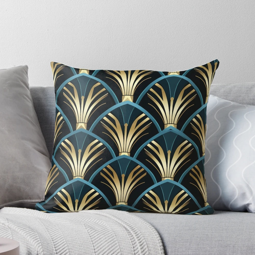 Elegant Art Deco seamless design pillow for modern home interiors