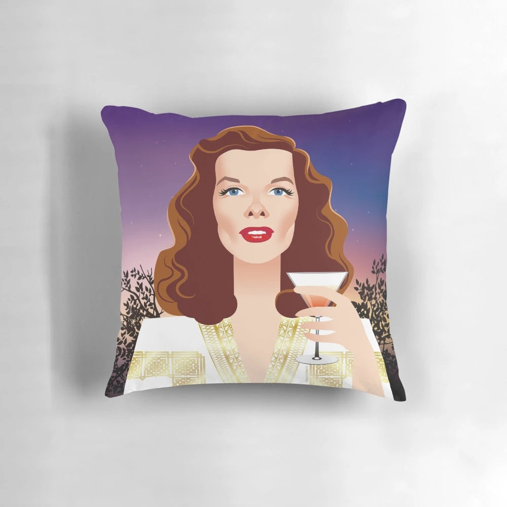 Soft, plush pillow featuring Alejandro Mogollo's renowned comedy artwork