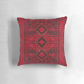 Crimson Heritage Pillow with Intricate Patterns Inspired by the Rich Cultural Traditions of the Orient, Morocco, and Ottoman Empire