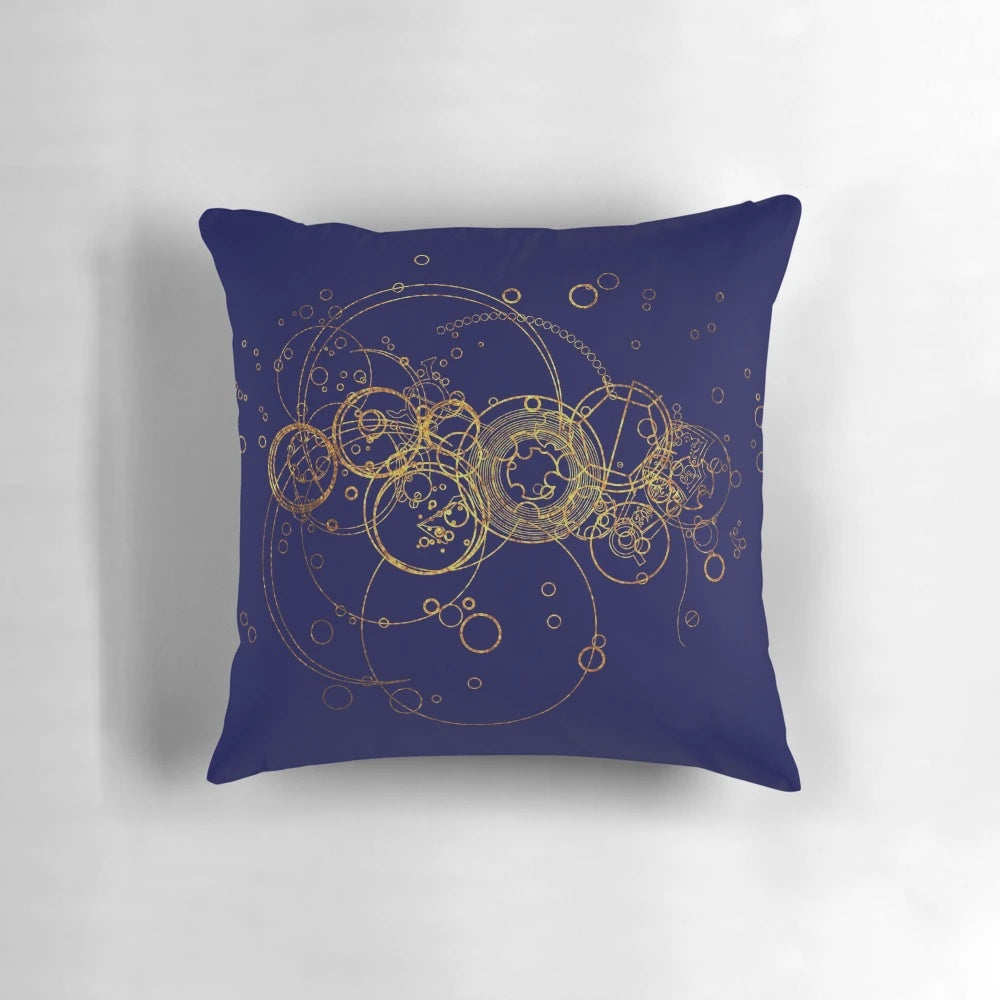 Transparent pillow featuring a time lord, gallifreyan, and sci-fi inspired design