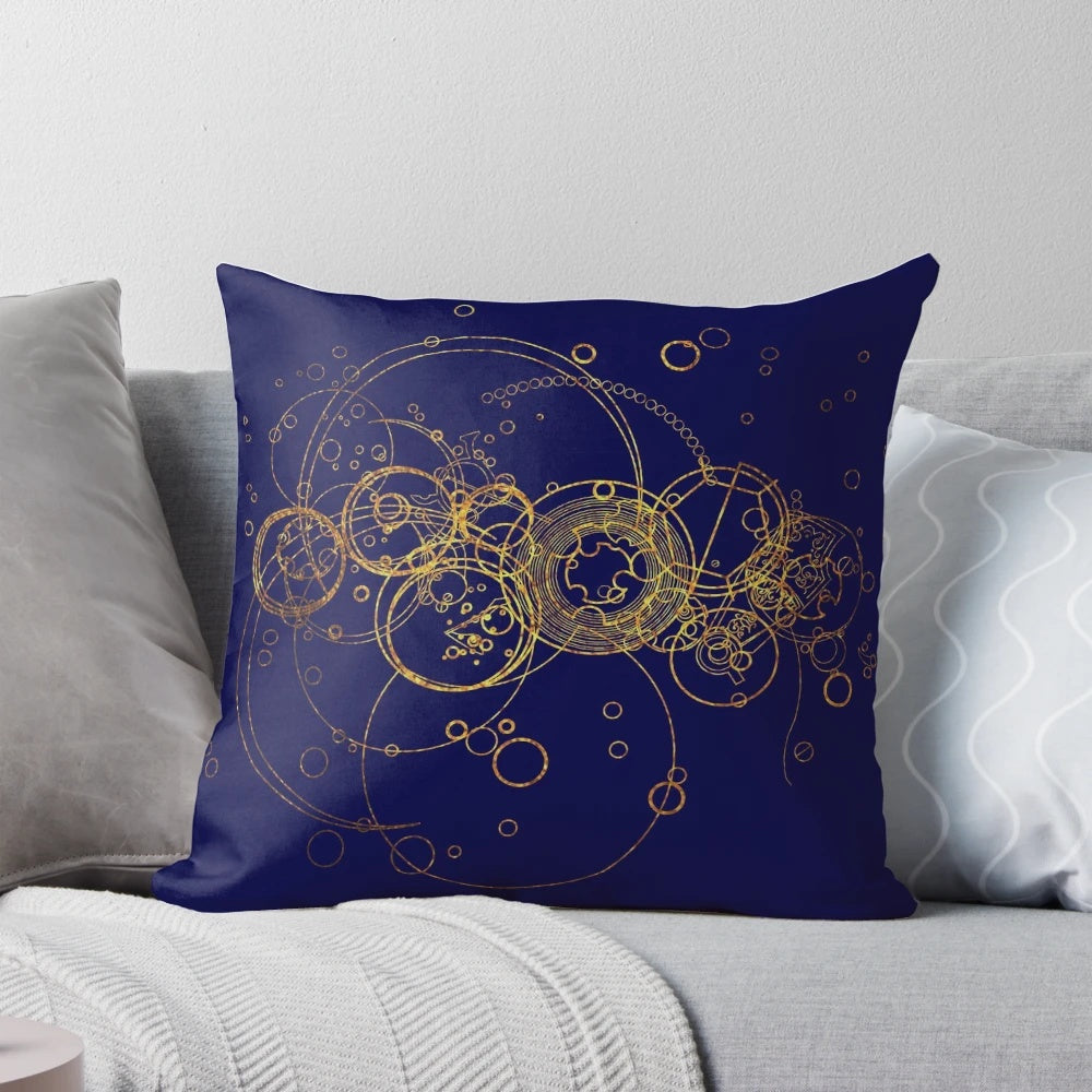 Transparent pillow featuring a time lord, gallifreyan, and sci-fi inspired design