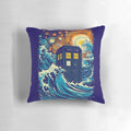 The Great Kanagawa Wave Pillow, featuring the iconic Japanese woodblock print design from Hokusai