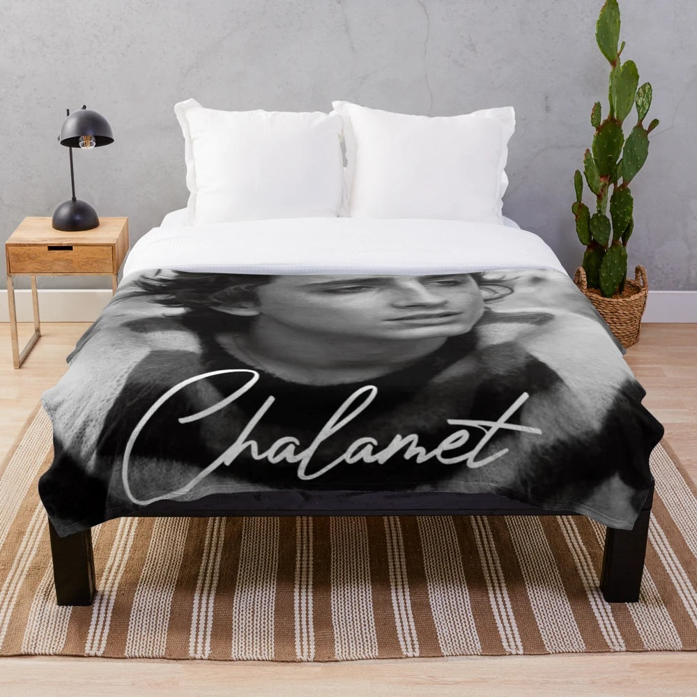 Timothée Chalamet inspired plush blanket