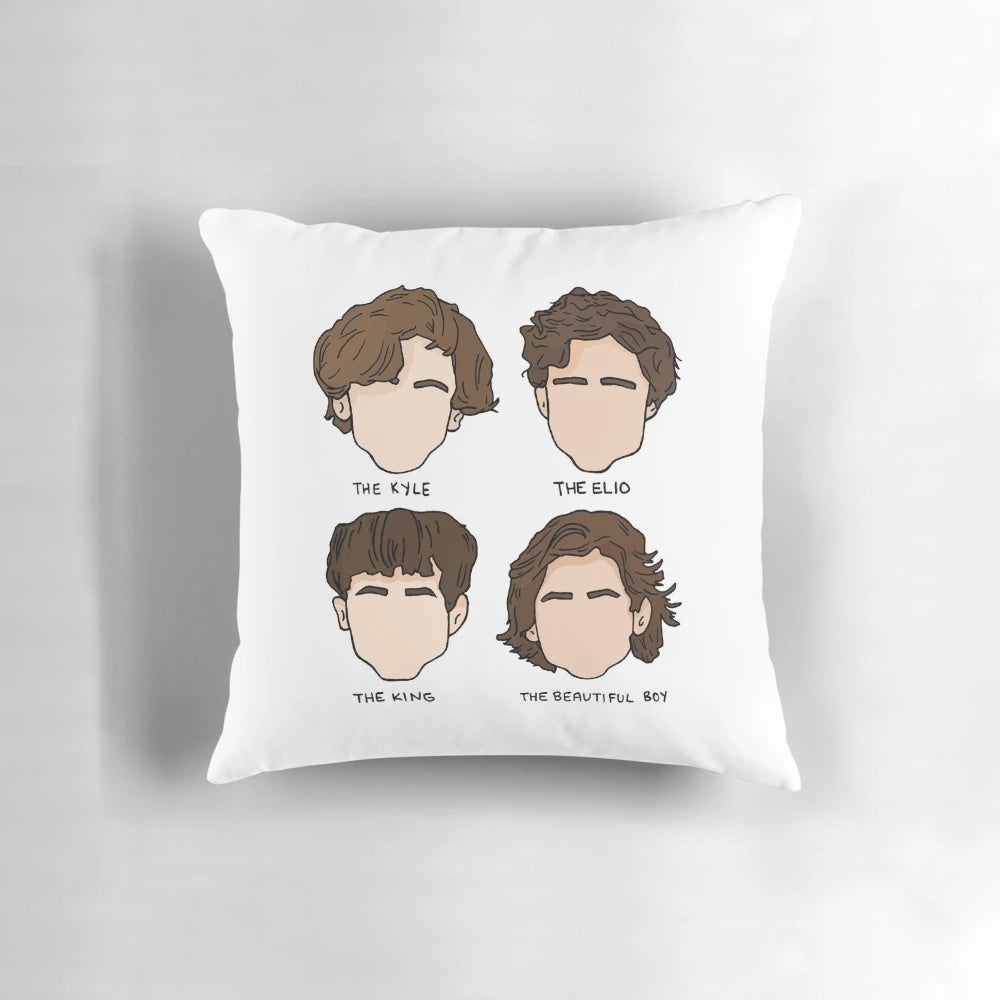 Timothée Chalamet portrait illustration on a cozy pillow