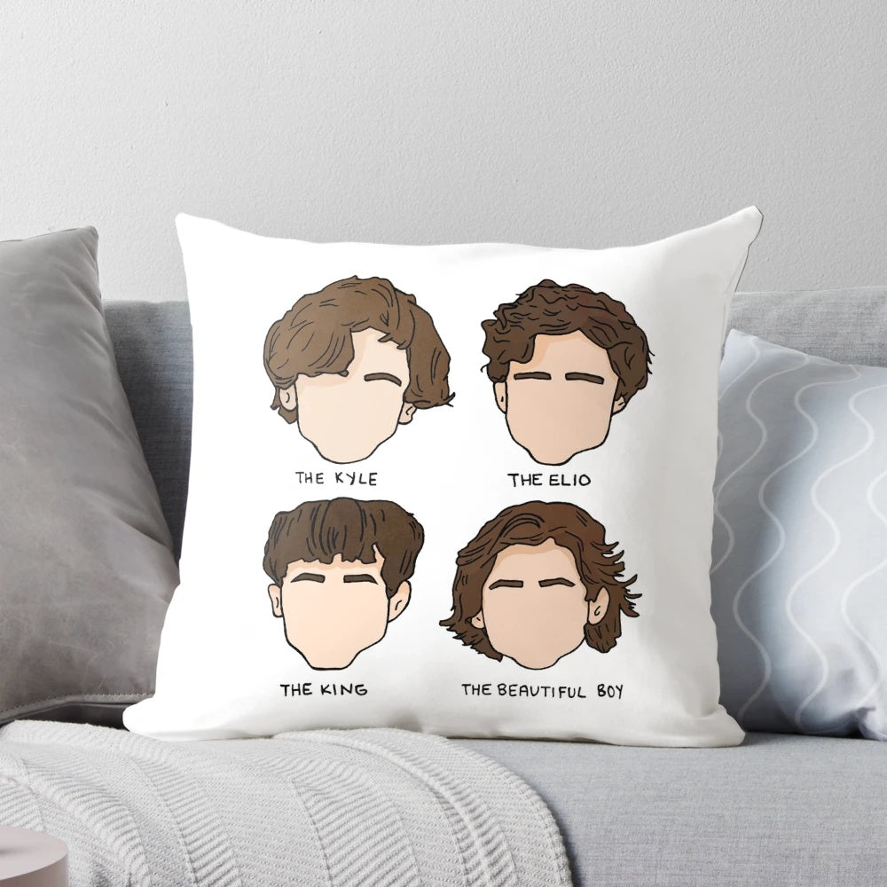 Timothée Chalamet portrait illustration on a cozy pillow