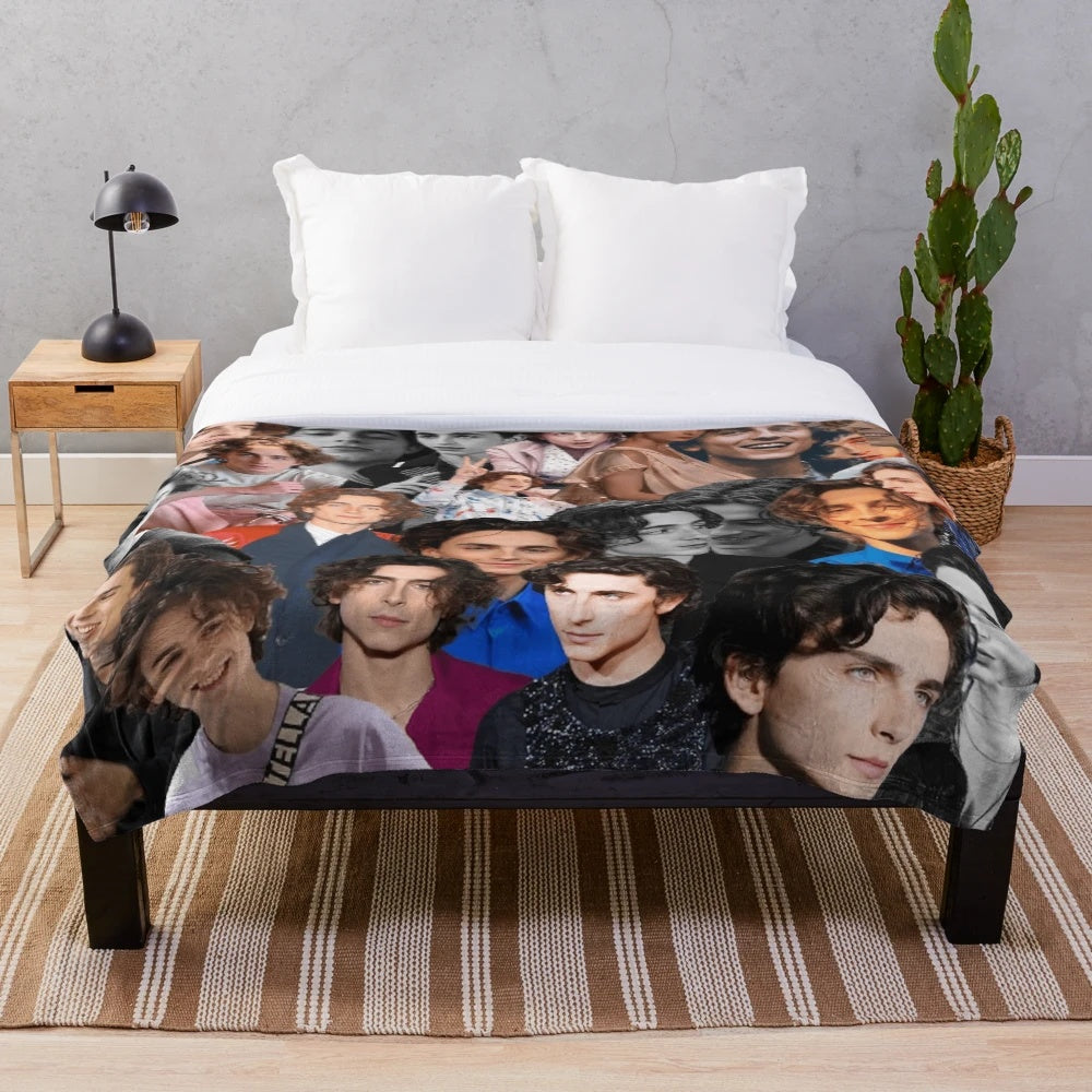 Timothee Chalamet Collage Plush Blanket