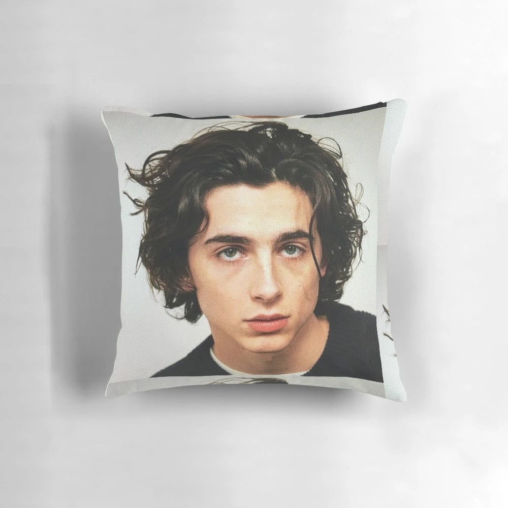 Timothee Chalamet Pillow, featuring the acclaimed actor from films like Call Me By Your Name and Lady Bird