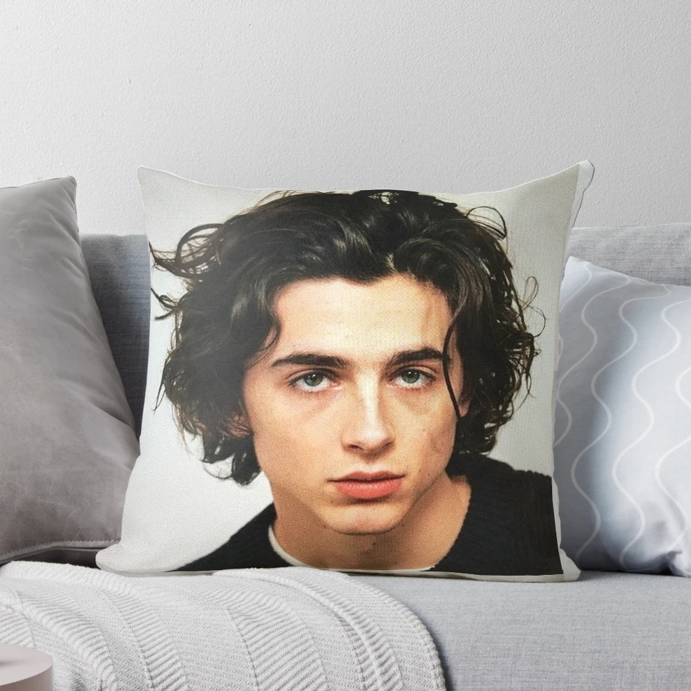 Timothee Chalamet Pillow, featuring the acclaimed actor from films like Call Me By Your Name and Lady Bird