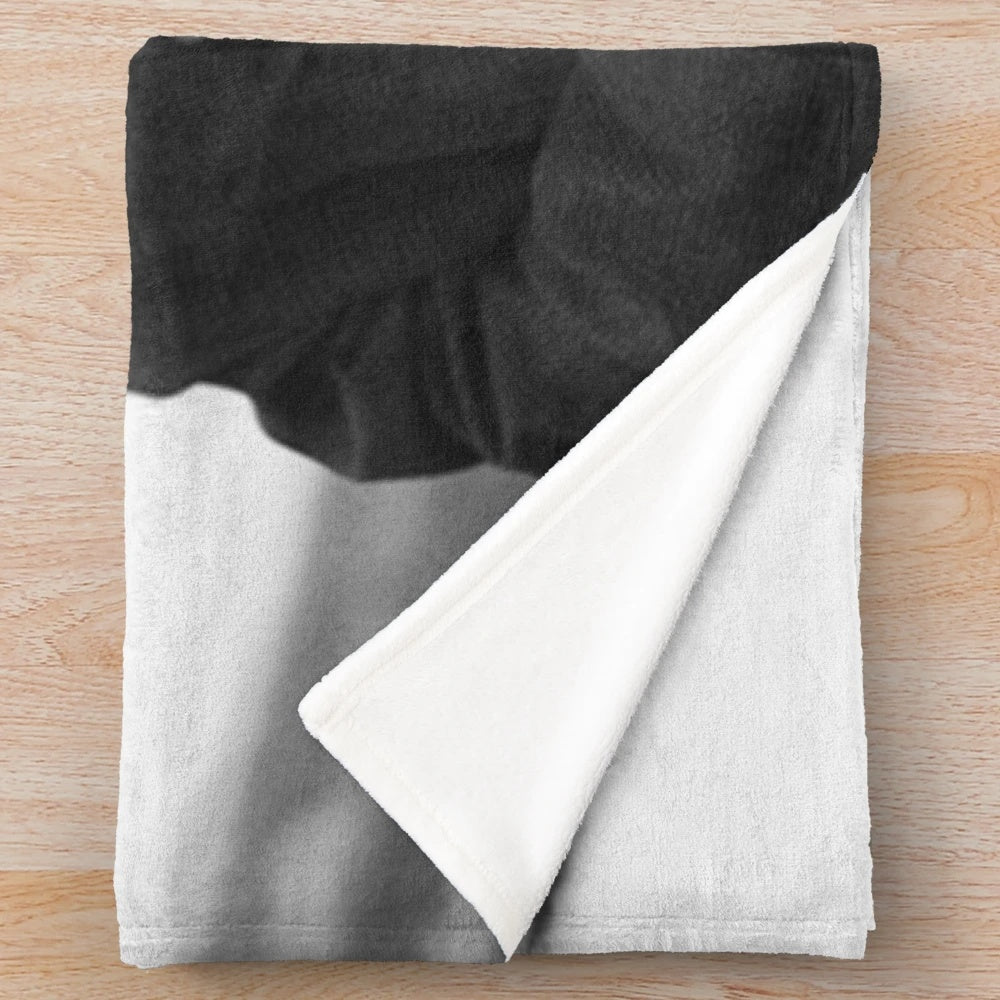 Timothee Chalamet inspired black and white plush blanket
