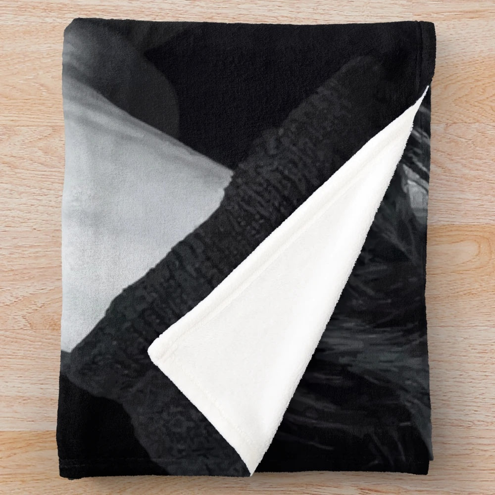 Timothee Chalamet inspired black and white plush blanket