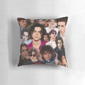 A collage-style throw pillow featuring the handsome Hollywood actor Timothee Chalamet