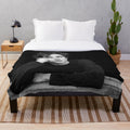 Timothee Chalamet inspired plush blanket in black and white