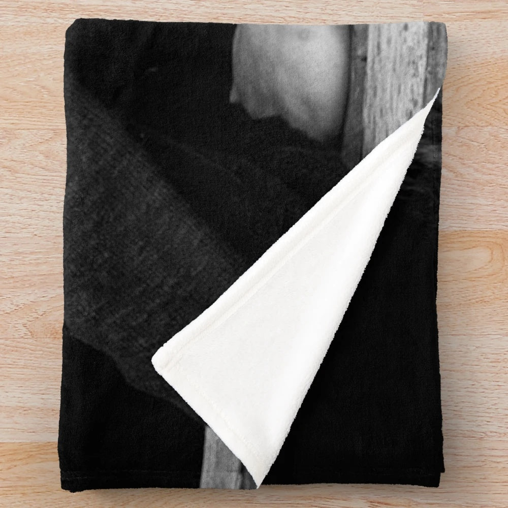 Timothee Chalamet inspired plush blanket in black and white