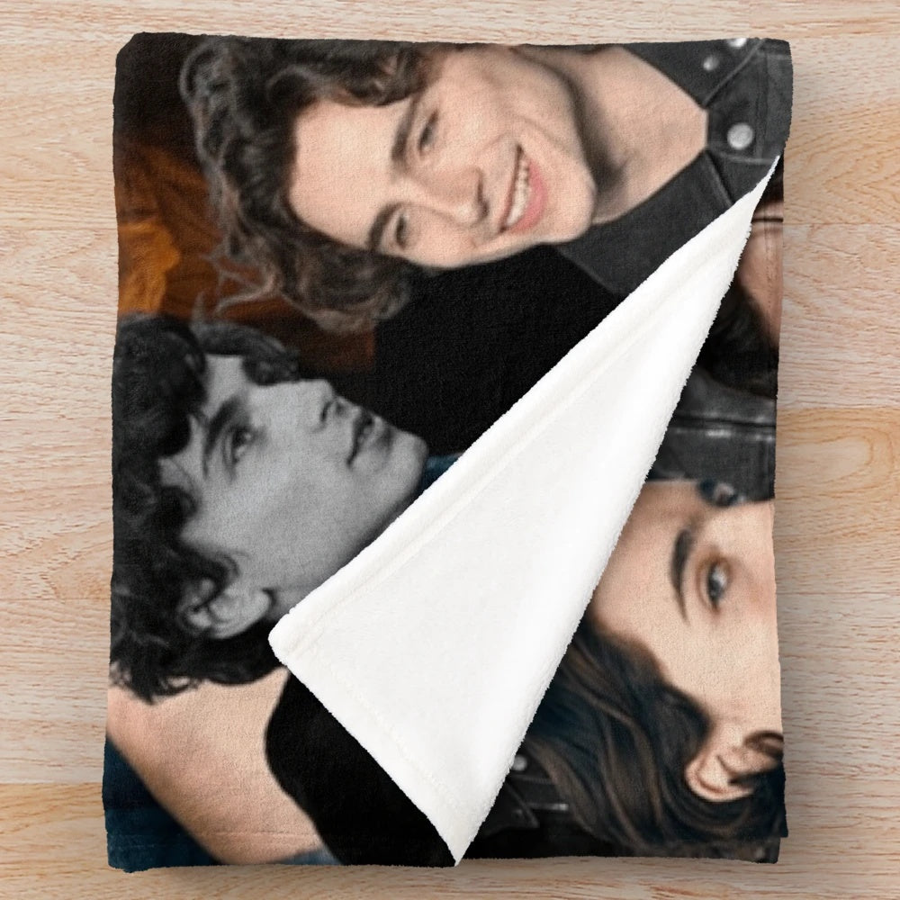 Timothee Chalamet photo collage plush blanket