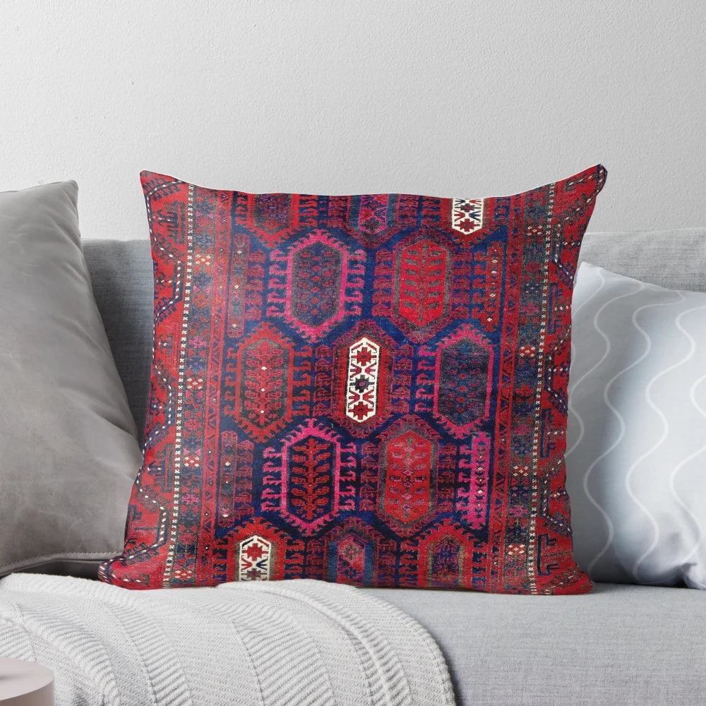 Timuri Herat Antique Afghan Tribal Rug Print Pillow